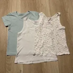 キッズ 肌着 アンダーシャツ 3枚セット 120cm 半袖 タンクトップ