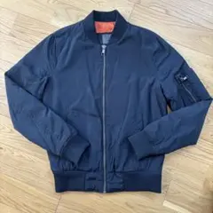 ZARA ブルゾン アウター MA-1風 ネイビー 紺 シンプル 美品　S