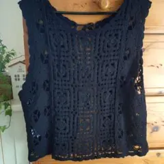 ＣＲＢ✨ブラックレース編みベスト前後着✨