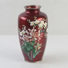 七宝焼　旭光釉　四君子文　花瓶　V　A458 七宝焼 旭光釉 四君子文 花瓶 V A458 - メルカリ
