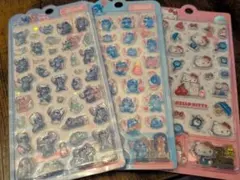 キティ スティッチ ボンボンドロップ 3Dシール3枚セット