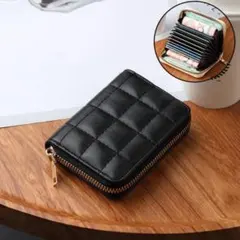 ♥在庫わずか♥カードホルダー　ミニ財布　シンプル　大人　じゃばら　レディース　黒