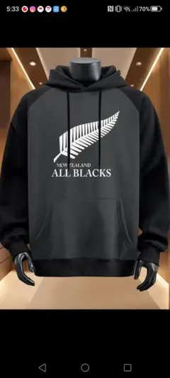ALL BLACKS パーカー XXL ブラック/グレー