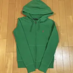 ポロ ラルフローレン ジップアップ パーカー 155 XS フーディ 刺繍 良品