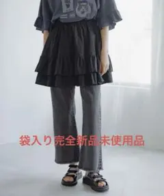 値下げ！新品未使用niko and…2WAYレースキャミミニスカート　チャコール