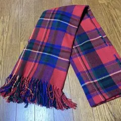 マフラー 大判サイズ 赤 レッド チェック柄