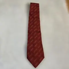 CHANEL 赤 円形模様 ネクタイ
