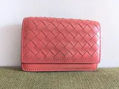 ボッテガヴェネタ　イントレチャートピンクレザー　名刺入れ