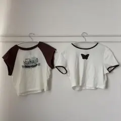 H&M レディース トップス 2点セット Y2K 半袖 Tシャツ