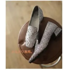 ローファーパンプス ラウンドトゥ グリッター sestoセスト
