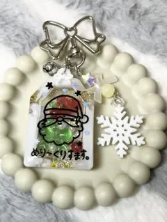 シャカシャカキーホルダー シェイカーキーホルダー サンタクロース ♡