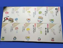 暑中お見舞い  受付  かわいい風鈴ちゃん(消しゴムはんこ 絵ハガキ)