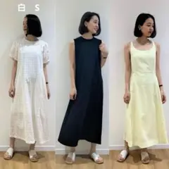 ユニクロ ハナタジマ コットンドビーロングワンピース S