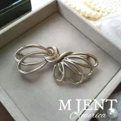 M JENT エムジェント リボンブローチ バタフライ 蝶々 流線型 アメリカ