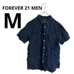 ✨一点物✨FOREVER 21 MEN 【M】ネイビー ドット柄 半袖シャツ