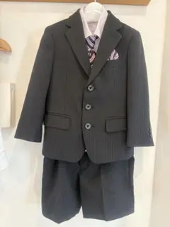 値下げ　キッズ　フォーマルスーツ 95cm ストライプ 3歳　入園　結婚式