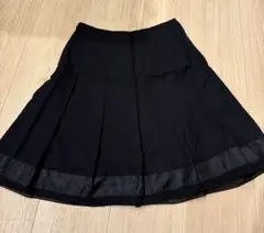 黒 フレアスカート ひざ丈 裏地付き　Sサイズ