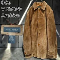 90s BANANA REPUBLIC スエードジャケット カーコート 本革のサムネイル