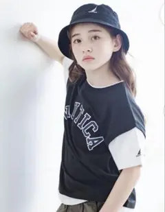 NAUTICA ベストレイヤードTシャツ 150 160cm ブラック