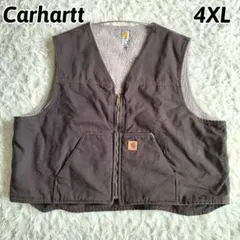 4XL✨雰囲気系　Carhartt　カーハート　ダックベスト　ワークベスト　ボアのサムネイル