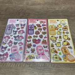 平成はっぴーフォン　サンリオ　日焼けキティ　メロクロ　ポムポムプリン　３点