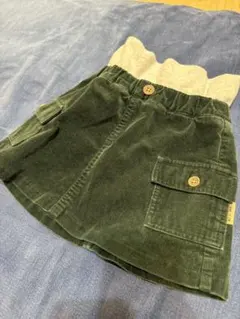 コムサ　ベビースカート80センチ　グリーン　秋冬　コーデュロイ