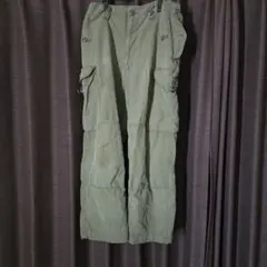 軍パン　カーゴパンツ カーキ色 ミリタリースタイル