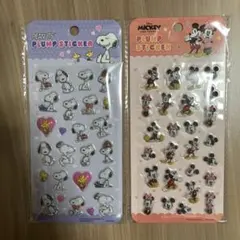 ◇新品◇スヌーピー＆ミッキープランプステッカー２枚セット