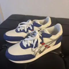 asics スニーカー ホワイト ブルー レッド
