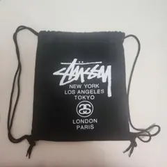 STUSSY ドローストリングバッグ 黒 ナップサック