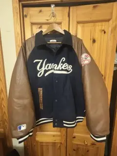 Perushu ヤンキース スタジャン ネイビー/ブラウン