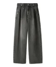 SNIDEL タックワイドデニムパンツ ブラック 1サイズ スナイデル 24ss