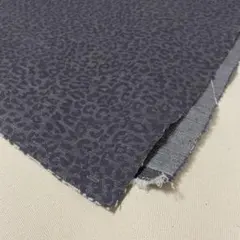 ヒョウ柄 デニム生地 1m ダークパープルxネイビー