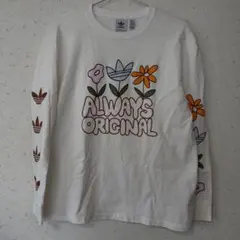 adidas フラワーグラフィック 長袖Tシャツ XS