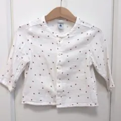 Petit Bateau ガーゼ生地 星柄シャツ 18m