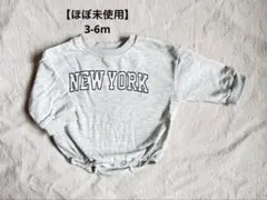 【着用１回】NEW YORKロンパース グレー　子供服　3-6m