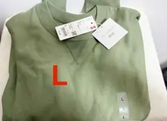 新品 ユニクロ JW ANDERSON ボクシースウェットシャツ グリーン Ｌ