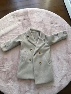 ライトグレー ダブルブレストコート