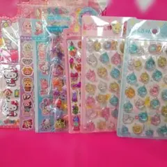 可愛いシール⑧点set☆硬いシール・ぷっくりシール