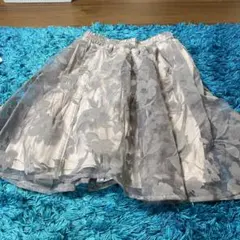 花柄 スカート グレー　フォーマル　Ｌ