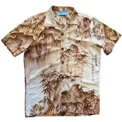 シャツ OCEAN PACIFIC SUNWEAR 総柄 水墨画 虎 半袖 古着のサムネイル
