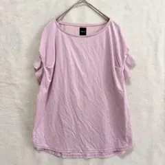 ドロシーズ 日本製 リボン 半袖Tシャツ ドルマンカットソー フリル ピンク Sのサムネイル