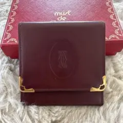 Cartier カルティエ レザー コインケース 小銭入れ スクエア型
