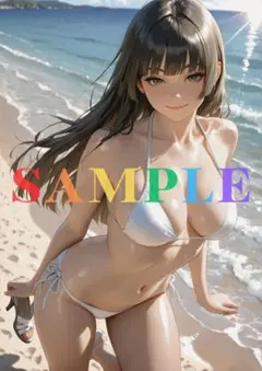 AIイラスト かわいい 美女 A4ポスター 高光沢 BEJ047