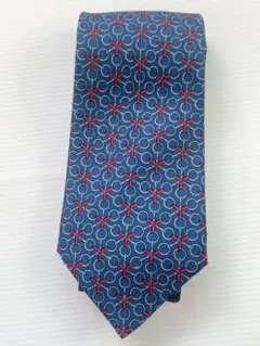 【HERMES】エレガントなブルー系ネクタイ 中古 135cm