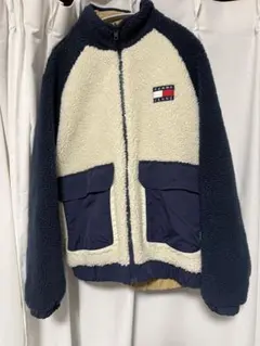 tommyフリースジャケット アイボリー/ネイビー S