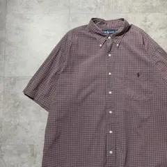 激渋 Ralph Lauren ラルフローレン 半袖チェックシャツ 短丈 - メルカリ