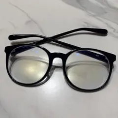 【ジャンク品】Zoff メガネ　度あり　ブラック ラウンドフレーム　？