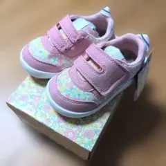 イフミー　カラン　靴　ピンク　花柄　14.0cm