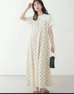 naturalcouture　ドット柄 半袖 ロングワンピースのサムネイル